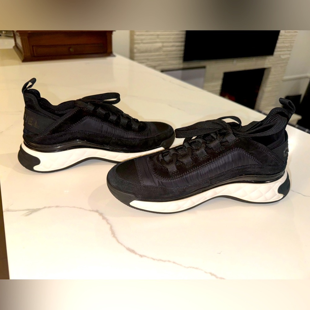 ❌SOLD OUT❌Retail $1800+ Chanel Black and White Sneakers SIZE 37